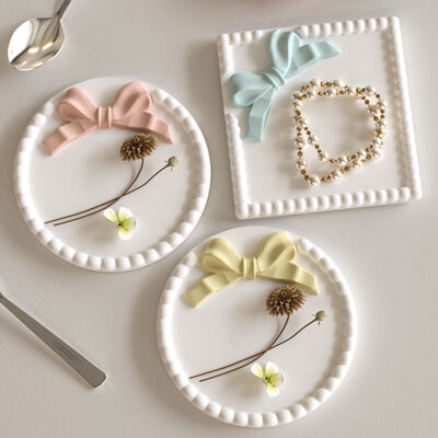 DIY Cuadrado Arco Redondo Bolboreta de Perlas de Coaster Ins Viento Aromaterapia Placa de yeso Molde de silicona