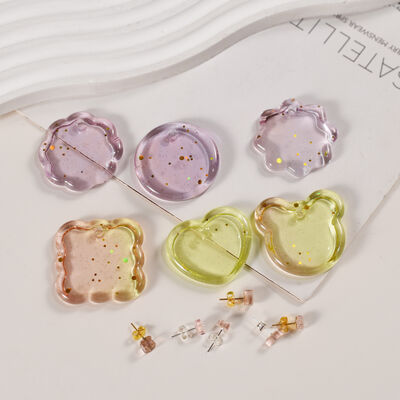 Crystal Drip Glue DIY Full page Jewelry Earstuds Non polishing Rounded Pendant Key Hanging Jewelry Silicone Mold