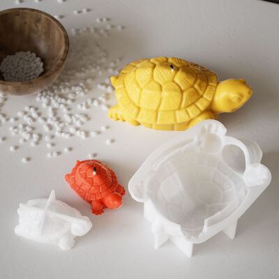 DIY pegamento de caída 3D estereoscópico tamaño de tortuga molde de silicona aromaterapia yeso vela colgante molde de tortuga