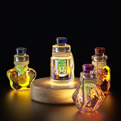 Botella de derivación de gel de goteo de cristal DIY, botellas de deseos de luz nocturna múltiple, botellas de aromaterapia, botellas de arena fluida, moldes de silicona