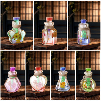 Botella de derivación de gel de goteo de cristal DIY, botellas de deseos de luz nocturna múltiple, botellas de aromaterapia, botellas de arena fluida, moldes de silicona