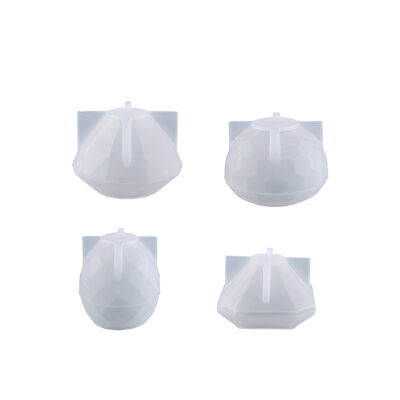 Molde de resina con gotero de cristal DIY, accesorios de manija de cajón poligonal seccional, molde de silicona
