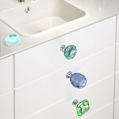 Molde de resina con gotero de cristal DIY, accesorios de manija de cajón poligonal seccional, molde de silicona