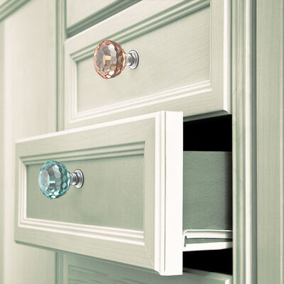 Molde de resina con gotero de cristal DIY, accesorios de manija de cajón poligonal seccional, molde de silicona