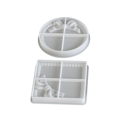 DIY Square Round Bow Bubble Bead Coaster Ins Wind Aromatherapy Gypsum Plate Silicone Mold
