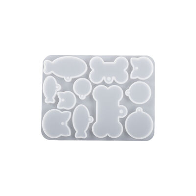 Crystal dropper DIY cat pet hanging fish dog bone anti loss nameplate pendant silicone mold