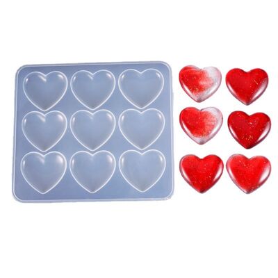 Crystal dropper mold irregular nine grid love creative cake silicone mold wholesale