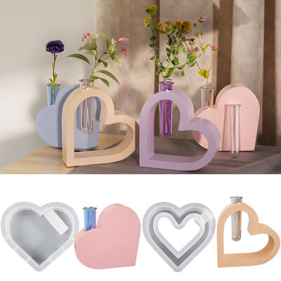 Crystal dropper love tube flower vase ornament DIY aromatherapy gypsum concrete flower arrangement silicone mold