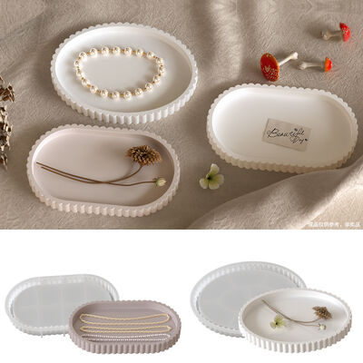 DIY circular stripe elliptical gear lace tray silicone mold aromatherapy resin gypsum mold