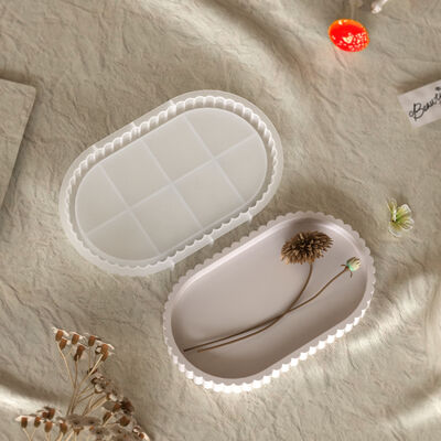 DIY circular stripe elliptical gear lace tray silicone mold aromatherapy resin gypsum mold