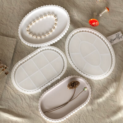 DIY circular stripe elliptical gear lace tray silicone mold aromatherapy resin gypsum mold