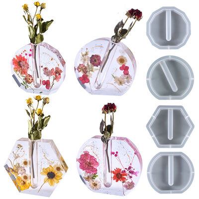 DIY Crystal Dropping Resin Mold Irregular Test Tube Vase Water Culture Plant Silicone Mold