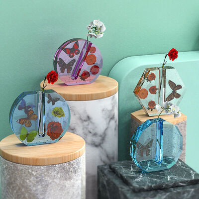 DIY Crystal Dropping Resin Mold Irregular Test Tube Vase Water Culture Plant Silicone Mold