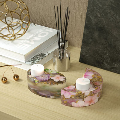 Adhesivo de goteo de cristal herramientas de molienda de yeso elíptico corazón de luna hexagonal mesa de velas moho de silicona