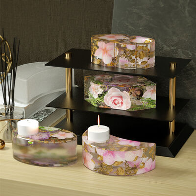 Adhesivo de goteo de cristal herramientas de molienda de yeso elíptico corazón de luna hexagonal mesa de velas moho de silicona