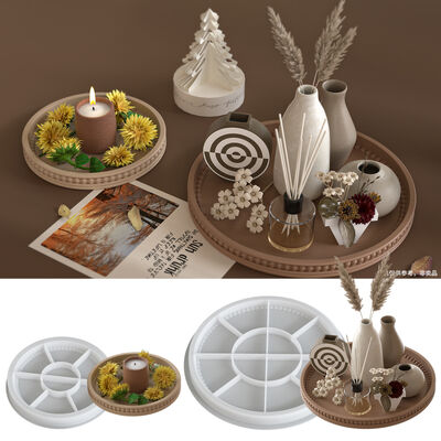 Circular Bubble Bead Tray Storage Box Dropping Mold DIY Aromatherapy Gypsum Dish Silicone Mold