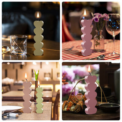 DIY Crystal Dropping Resin Gypsum Ornament Five Link Love Bar Candle Silicone Mold Wholesale