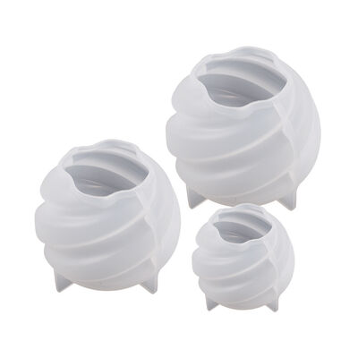 Circular rotating spherical candle mold, planet rotating spiral carving, earth spherical aromatherapy candle silicone mold