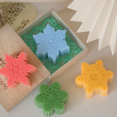 Decoraciones de cristal DIY flocones de nieve llavero aromaterapia vela de yeso adorno de Navidad molde de silicona