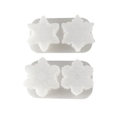 Decoraciones de cristal DIY flocones de nieve llavero aromaterapia vela de yeso adorno de Navidad molde de silicona