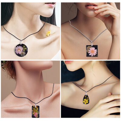 DIY gotero de cristal de resina epoxi espejo de tiempo colgante de piedra preciosa collar de llavero silicona molde