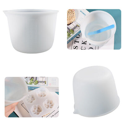 DIY crystal dropper resin mold 1000ml with graduated silicone measuring cup baking cup