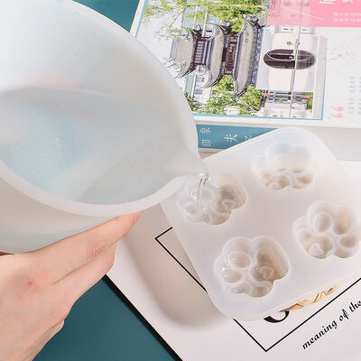 DIY crystal dropper resin mold 1000ml with graduated silicone measuring cup baking cup