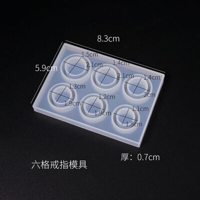 DIY Crystal Dropping Gel Mold Four Grid Round Six Grid Whole Plate Ring Jewelry Silicone Mold