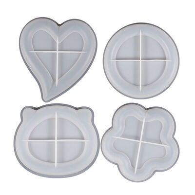 DIY crystal dropper resin gypsum storage tray, circular heart-shaped cat head flower dish, silicone mold