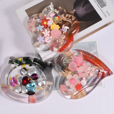 DIY crystal dropper resin gypsum storage tray, circular heart-shaped cat head flower dish, silicone mold