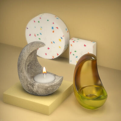DIY Crystal Dropping Resin Grinding Tools Half Moon Candlestick Ornament Silicone Mold Source Wholesale