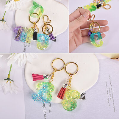 DIY crystal drop glue 26 letter full page silicone mold, uppercase and lowercase letters, marine plant pendant, grinding