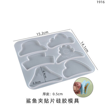 DIY crystal dropper resin mold irregular shark hair clip patch silicone mold wholesale