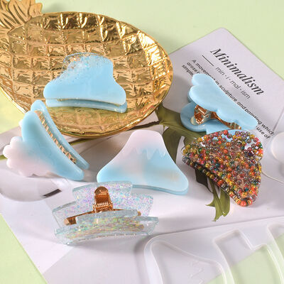 DIY crystal dropper resin mold irregular shark hair clip patch silicone mold wholesale