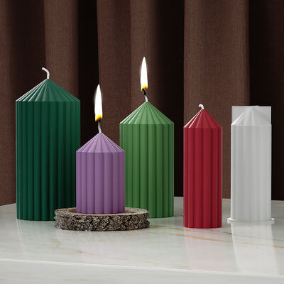 DIY Crystal Dropping Resin Candle Grinding Stripe Cylindrical Vertebral Pendulum Jewelry Silicone Mold