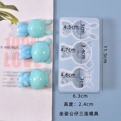 DIY crystal dropper mold, homemade teddy bear and doll cute three-dimensional table decoration silicone mold