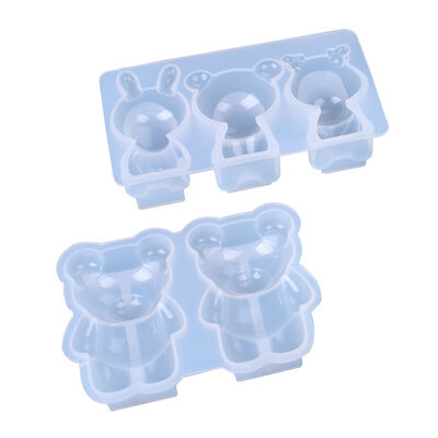 DIY crystal dropper mold, homemade teddy bear and doll cute three-dimensional table decoration silicone mold