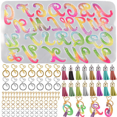 DIY crystal dropper silicone mold shaped 26 English letter earring pendant bracelet key pendant