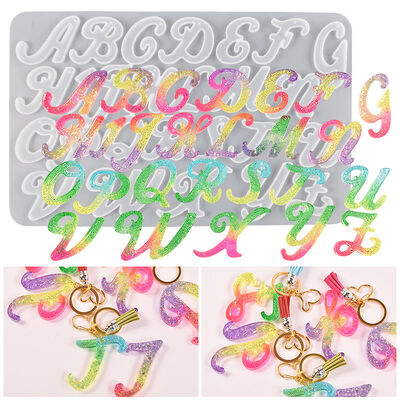 DIY crystal dropper silicone mold shaped 26 English letter earring pendant bracelet key pendant