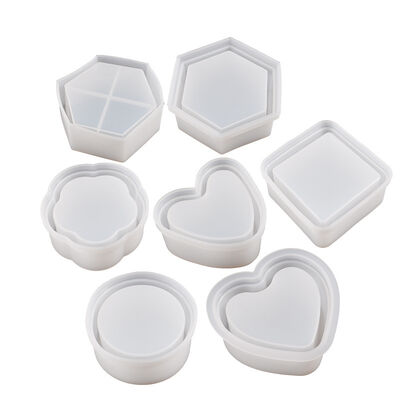 Dropping glue storage box mold, round square hexagonal flower shaped gypsum storage box, silicone mold