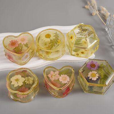 Dropping glue storage box mold, round square hexagonal flower shaped gypsum storage box, silicone mold