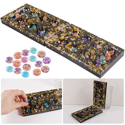 Crystal Drop Glue Mankara Chessboard Chess Resin Mold Set Return to Warehouse Gemstone Chess Parent Child Game Silicone Mold