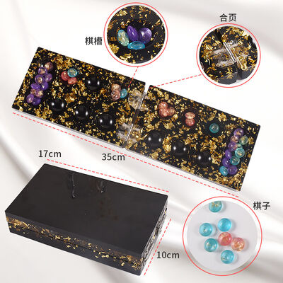 Crystal Drop Glue Mankara Chessboard Chess Resin Mold Set Return to Warehouse Gemstone Chess Parent Child Game Silicone Mold