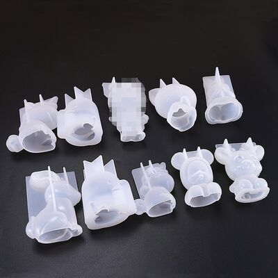Crystal dropper mold, multiple teddy bear geometric animal 3D unicorn blessing rabbit silicone molds