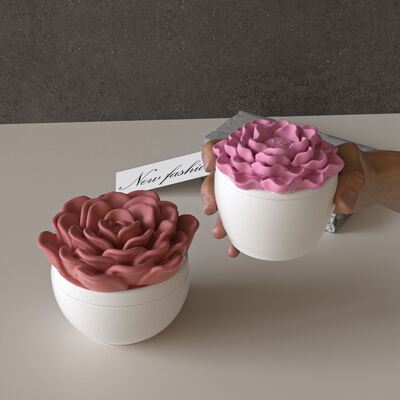 Aromatherapy gypsum cement circular flower storage jar, peony flower mountain tea flower candle cup, silicone mold