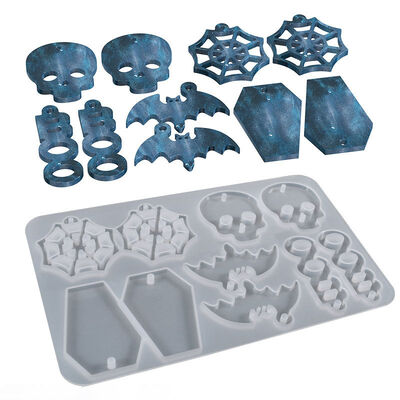 DIY crystal dropper mold Halloween series full page earrings pendant jewelry silicone mold wholesale