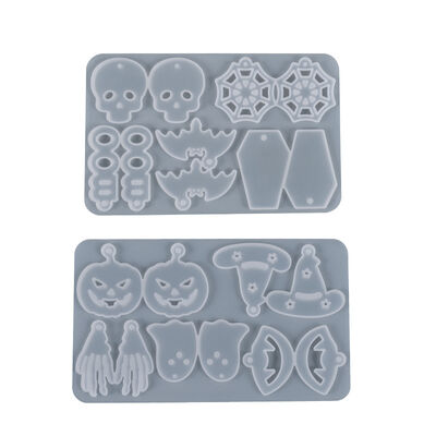 DIY crystal dropper mold Halloween series full page earrings pendant jewelry silicone mold wholesale