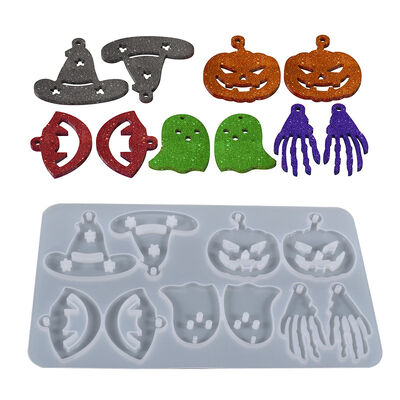 DIY crystal dropper mold Halloween series full page earrings pendant jewelry silicone mold wholesale