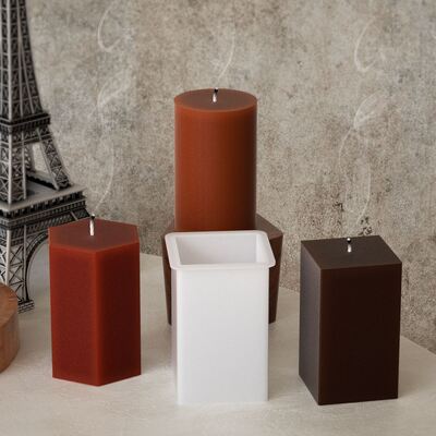 DIY Glue Dropping Geometric Aromatherapy Candle Silicone Mold Cylindrical Leather Pattern Square Hexagonal Gypsum Pendant Dropping Mold