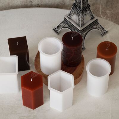 DIY Glue Dropping Geometric Aromatherapy Candle Silicone Mold Cylindrical Leather Pattern Square Hexagonal Gypsum Pendant Dropping Mold